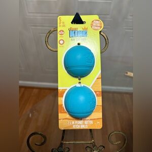 Chew King 2 Rubber Fetch Ball 2.5” Blue Turquoise NEW!!! Peanut Butter Scented